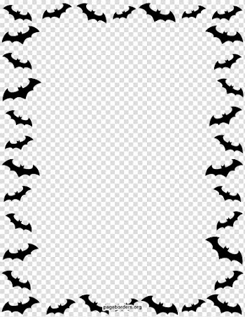 Black bat boarder illustration, Halloween Paper Jack-o-lantern , Halloween Border Background transparent background PNG clipart