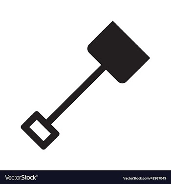 black beach shovel icon