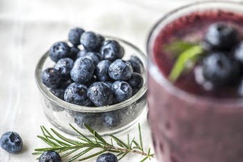 Black Berries in Glass Bowl