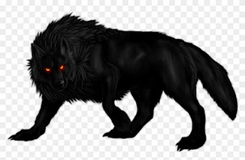 Black Big Bad Wolf Clipart - Cool Black Wolf With Red Eyes