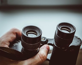 black binoculars