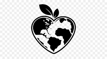 black black-and-white heart leaf logo