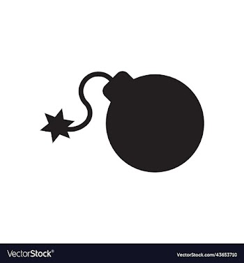 black bomb with lit fuse solid icon