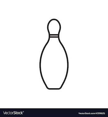 black bowling pin line icon