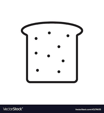 black bread slice outline icon