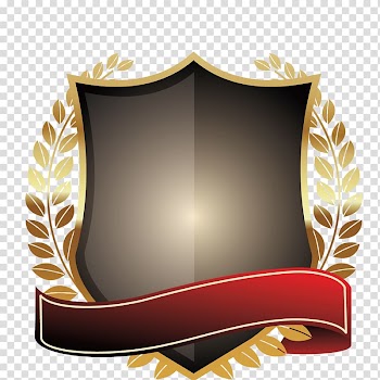 Black, brown, and red badge art, Award Liqueur Gift Birthday, Shield metal design + transparent background PNG clipart