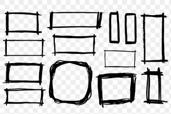 Black brush graphic element png sticker collection