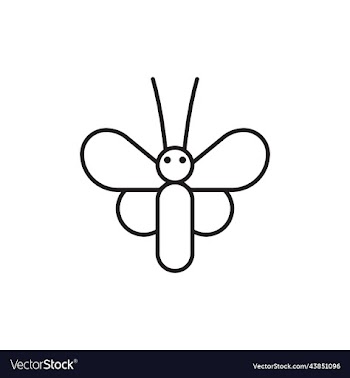 black butterfly line art icon