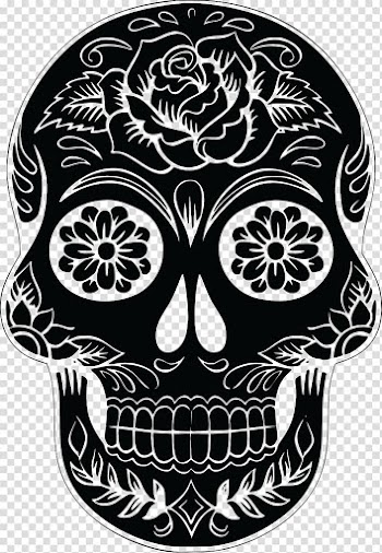 Black calavera , Calavera Skull Silhouette , skulls transparent background PNG clipart