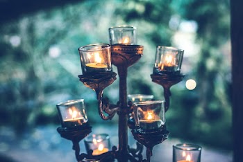 Black Candle Holder Rack