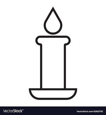 black candle line art icon