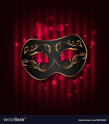  					Black carnival ornate mask on glowing background vector image														