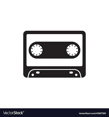 black cassette solid icon