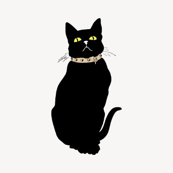 Black cat clipart, animal illustration | Free Vector - rawpixel