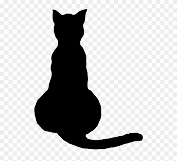 Black Cat Clipart Dog Face Pencil And In Color Black - Black Cat Silhouette Sitting