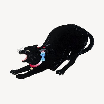 Black cat collage element, vintage | Free PSD Illustration - rawpixel