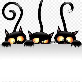 Black cat Drawing Cartoon Clip art - Halloween 