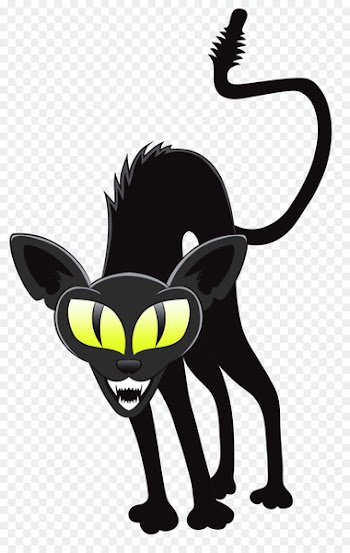 Black cat Halloween Cartoon Clip art - Witch Cat 