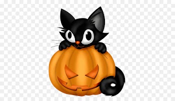 Black cat Halloween Clip art - Kitten and pumpkin 