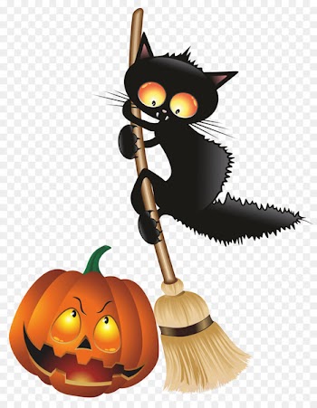 Black cat Halloween Kitten Clip art - Witch Cat 