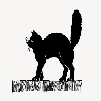 Black cat hand drawn clipart, | Free Vector Illustration - rawpixel