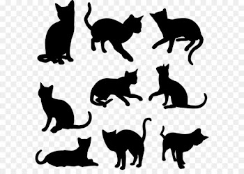 Black cat Kitten Silhouette - Cute cat silhouettes 
