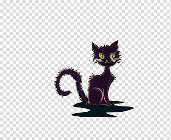 Black cat Kitten Whiskers, cat transparent background PNG clipart