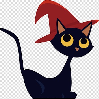 Black cat Kitten Whiskers , Red Hat Black Cat transparent background PNG clipart