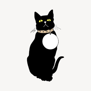 Black cat sticker, animal illustration | Free PSD - rawpixel