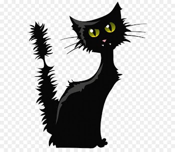 Black Cat Track - Black Cat PNG Clipart Image 