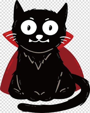 Black cat Vampire, Vampire black cat transparent background PNG clipart