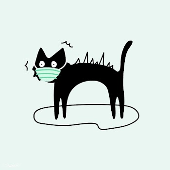 Black cat wearing a surgical mask vector | Free  vector - 2300435