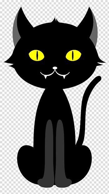 Black cat Whiskers Kitten Domestic short-haired cat, halloween material transparent background PNG clipart