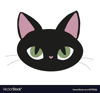 black cat with green eyes