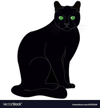 black cat with green eyes