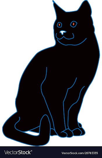 Black cat with lines vector image
