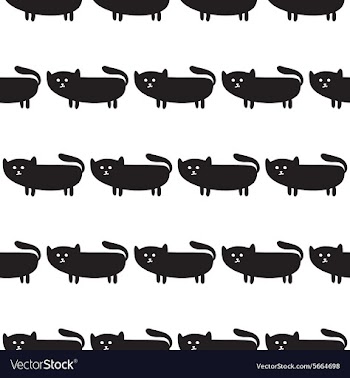  					Black cats seamless pattern Cute background vector image														