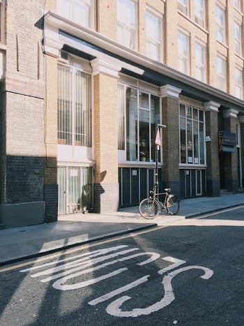 Black City Bicycle in Front of Building