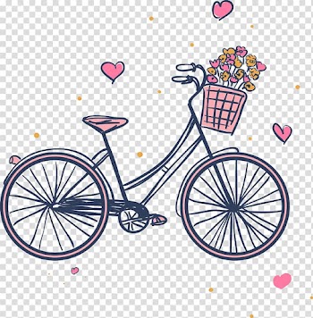 Black city bike , Raleigh Bicycle Company Bicycle frame Hybrid bicycle Giant Bicycles, Pink bikes and flower baskets transparent background PNG clipart