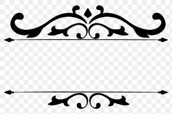 Black classy scroll ornaments png sticker