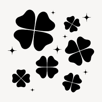 Black clover leaves sticker, sparkly | Free PSD - rawpixel
