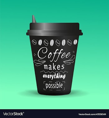 black coffee cup with quote