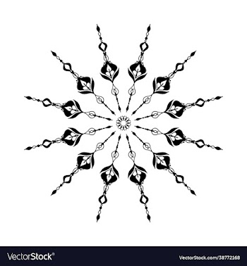 black color mandala ornament