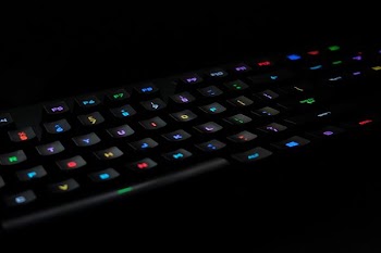 black computer keyboard on black surface
