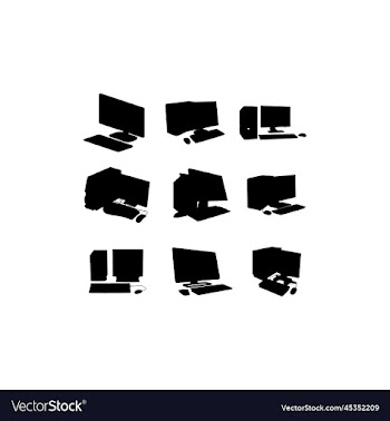 black computer set design