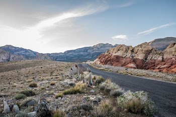 black concrete road surrounded by rocks during daytime