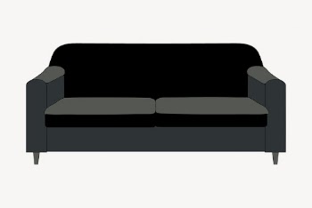 Black couch, furniture illustration. Free | Free Photo - rawpixel