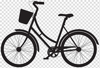 Black cruiser bike illustration, Bicycle frame Fixed-gear bicycle Illustration, Bicycle with Basket Silhouette transparent background PNG clipart