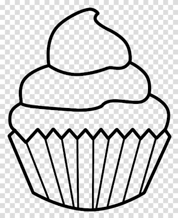 Black cup cake , Cupcake Birthday cake Muffin Drawing , Cupcake Line Drawing transparent background PNG clipart