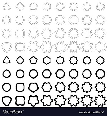Black curved polygon shape collection vector image